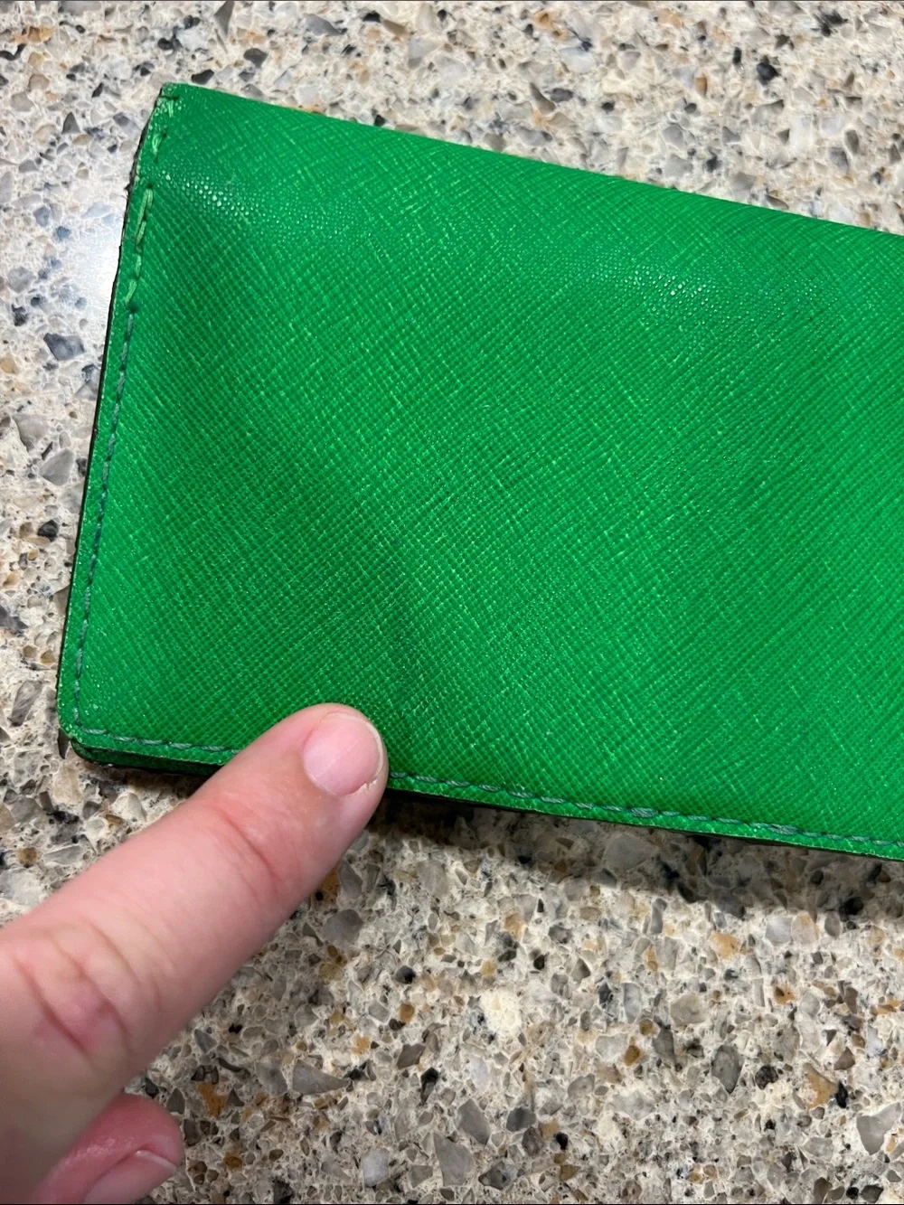 Michael Kors Green Saffiano Leather Long Wallet z22